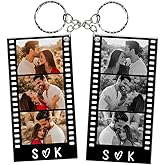 Godashop Personalized Photo Strip Acrylic Keychain, Custom Couple Picture Keychains, Couples Gift for Boyfriend Girlfriend