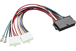 ELFJMZP ATX to at Power Adapter,18AWG 20-Pin ATX to 2-Port 6-Pin at PSU Power Cord, uitable for Older Models of 286, 386, and