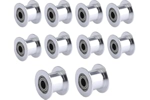GBA-SZC GT2 Idler Pulley 20 Toothless Bore 5mm for 3D Printer 9mm/10mm Width GT2 Timing Belt. (10pcs)