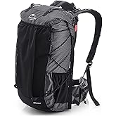Naturehike Hiking Camping Backpack 45L/65L Lightweight Internal Frame with Rain Cover for Backpacking Outdoor Sports ((40+5) L Black, (40+5) L)