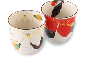 Mino Ware Japanese Tea Cups, Set of 2, 200 ml, Green Tea, Matcha Tea Cup, Pottery Tea Cups, Japanese Gifts