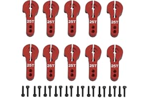 SHARE GOO 10PCS ShareGoo 25T Aluminum Servo Horns Arms M3 Threads Metal Steering Arm for RC Car Truck Buggy Airplane-Red