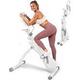 YOLEO Exercise Bike, Magnetic Standing Bike with 10 Resistance Levels | High-Intensity Training with a Stable Steel Frame, Quiet Belt Drive &amp; Compact Foldable Storage