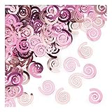 Creative Converting 21084 Metallic Confetti Swirls, Classic Pink