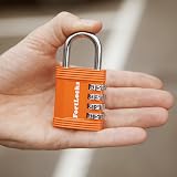 FortLocks Gym Padlock 4-Digit Combination Lock Indoor Outdoor Heavy-Duty Orange view 7