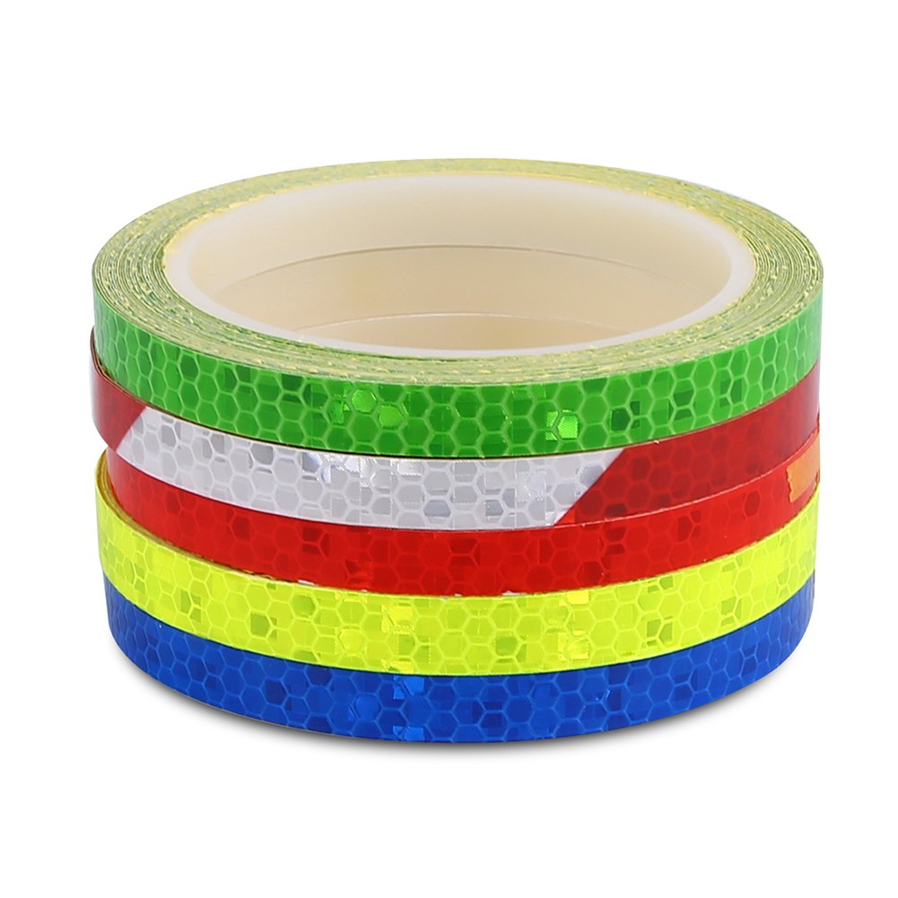 reflective wheel tape,ycle Reflective Stickers Safety Reflective Tapes Motorcycle Sticker Warning Decoration Tapes Fluorescent Safety Sticker 2 Rolls(Yellow)