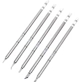 T12 Soldering Iron Tips, Replacement Tips for Deackimei Soldering Station | 5 Types Solder Tips T12-K T12-JL02 T12-ILS T12-KU T12-BC2, T12 Soldering Iron Tips Kit for Cordless Soldering Iron Station