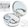 Vastsoon Contact Lens Case, Portable Cute Eye Contacts Colored Lenses Applicator Remover Tool Kit with Mirror Solution Bottle for Travel Daily Outdoor (Silver)