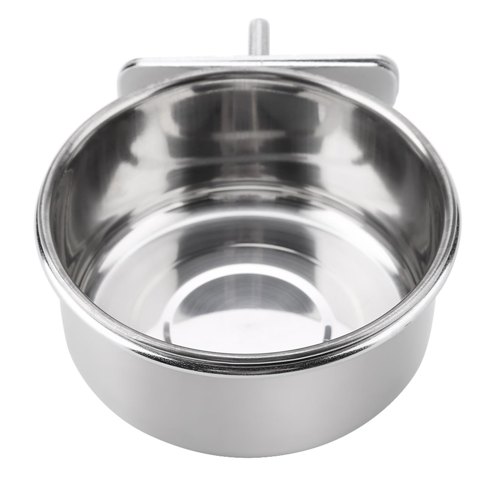 Bird Food Water Cup, Stainless Steel Parrot Feeder Bowl with Clamp Holder for Small Pet Cage Accessories Durable Leakproof Cage Feeder for Birds