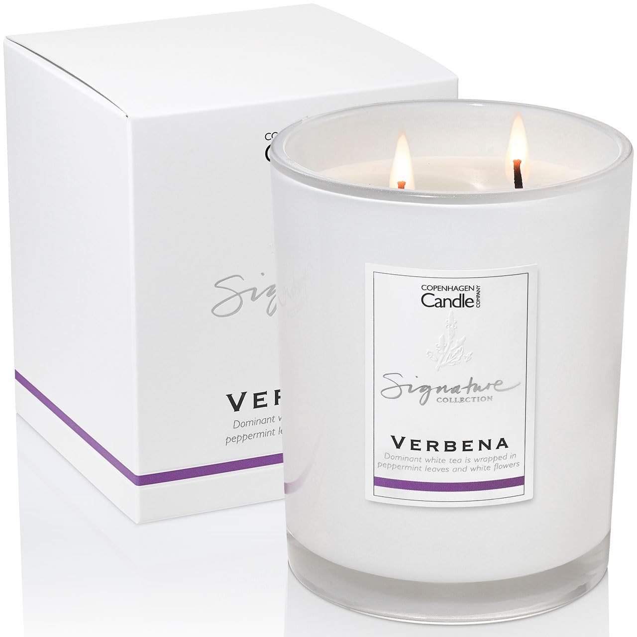 Luxury Scented Candles Gifts for Women | Natural Wax Blend | 65 Hours Burn time | Hotel Collection | The Copenhagen Company - Verbena (21oz)