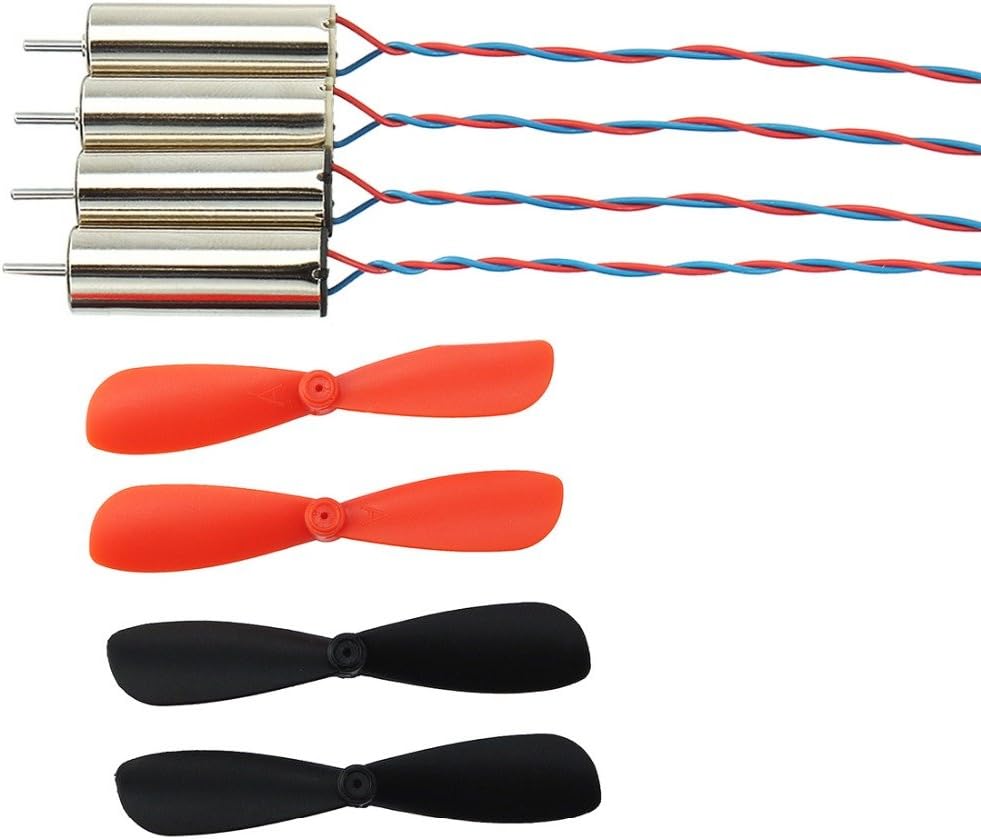4pcs Coreless DC Motor w 4 Helicopter Propellers 3.7V 50000RPM Micro Brush Motor for Micro 4 Axis Aircraft Quadcopter Drone DIY