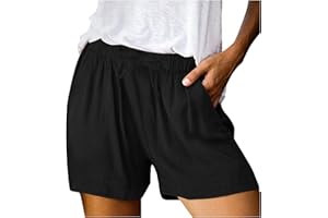 JZANHGAS Summer Women Linen Shorts Elastic Waist Drawstring Comfy Shorts Casual Shorts Baggy Trendy Short Pants for 2023