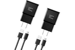 Dretol 15W 2Pack Type C Adaptive Fast Charger,USB C Fast Charging Block,Rapid Cargador for Samsung with USB A-C Cable Android Phone Charger for Galaxy Note 8 9 Galaxy S8 S8+ S9 S9+ S10 S10+ S10E
