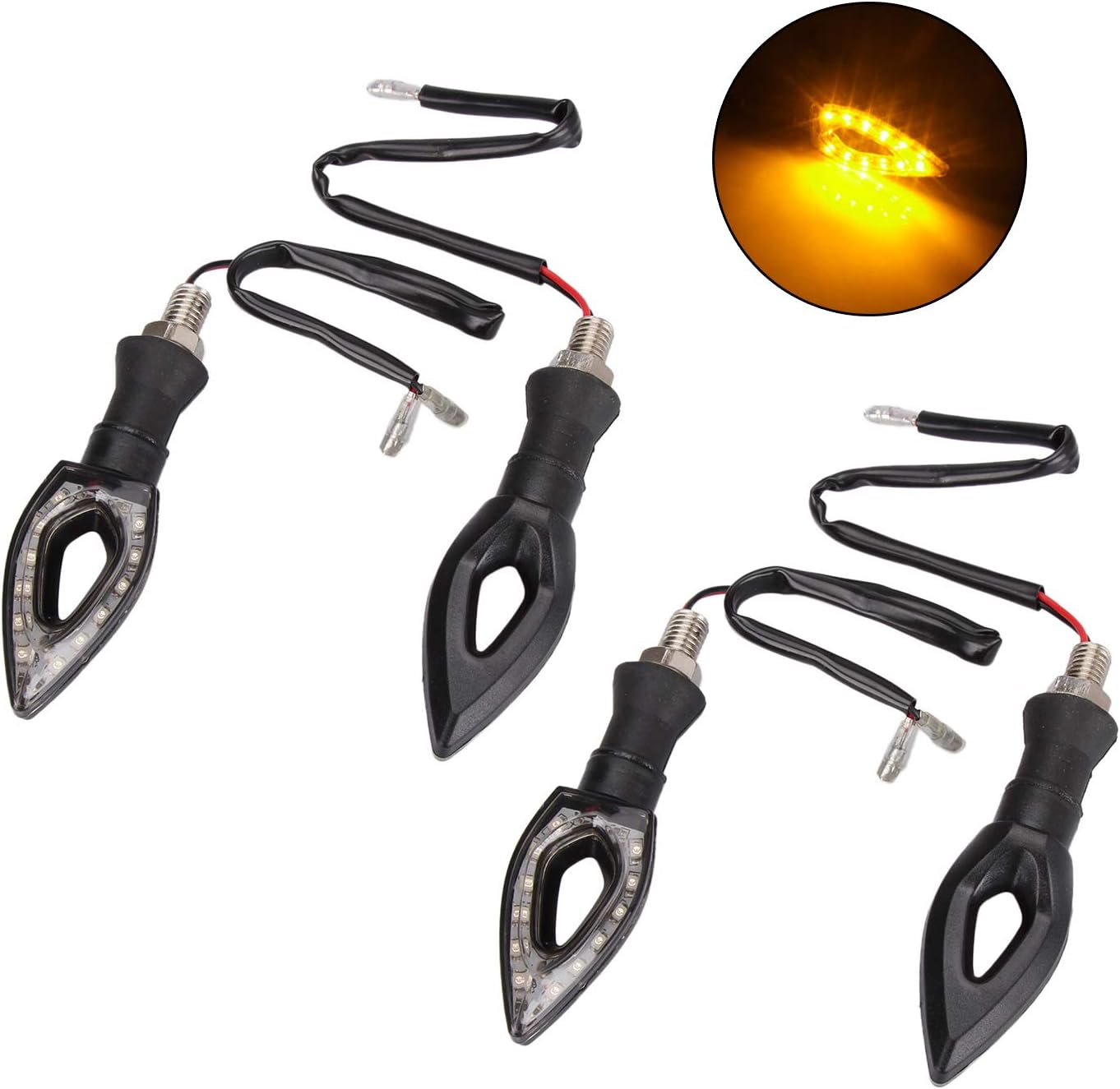 Madlife Garage 4Pcs 12v LED Indicators Turn Signal Lights Universal Diamond For Motorcycle Motorbike Kawasaki harley Yamaha Off Road