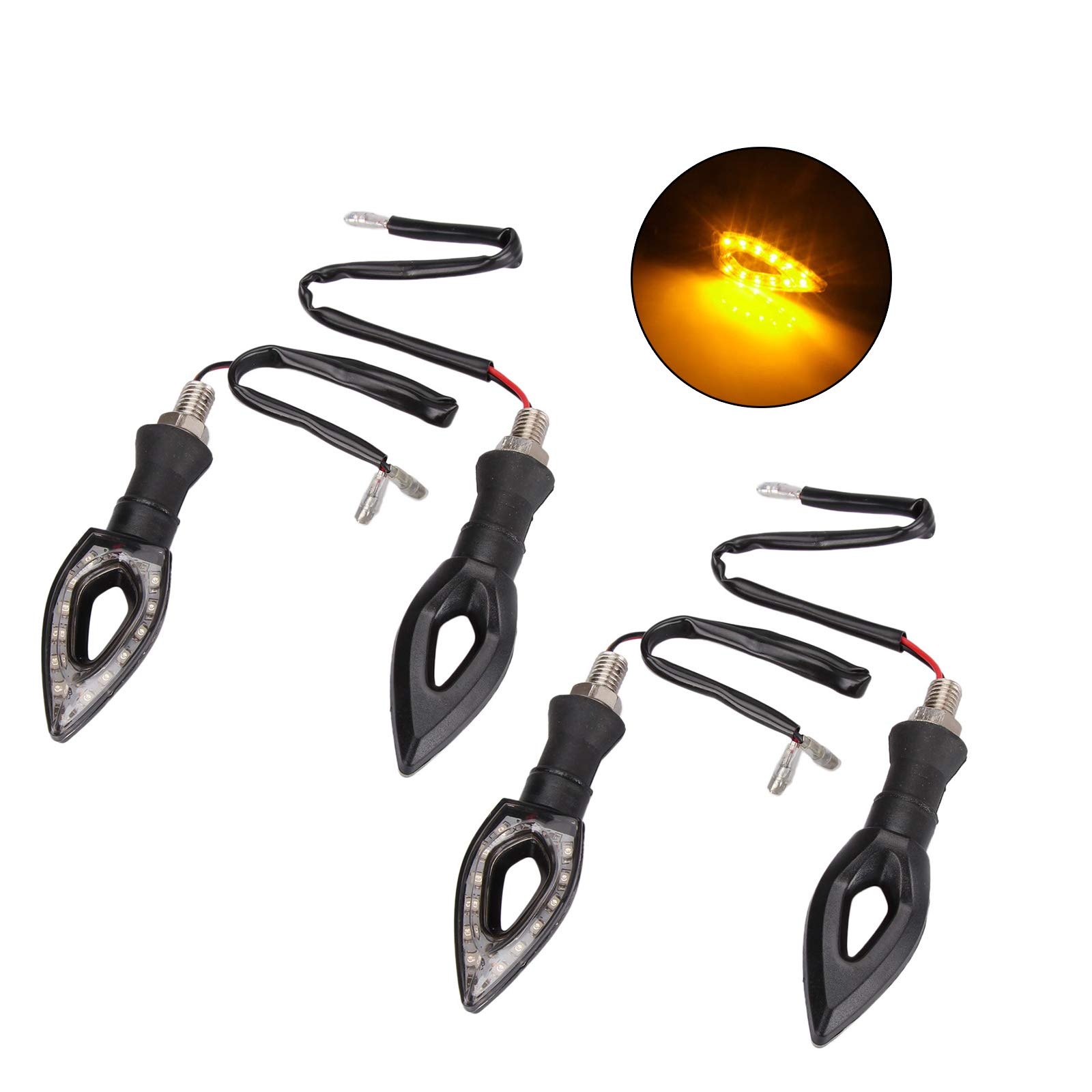 Madlife Garage 4Pcs 12v LED Indicators Turn Signal Lights Universal Diamond For Motorcycle Motorbike Kawasaki harley Yamaha Off Road