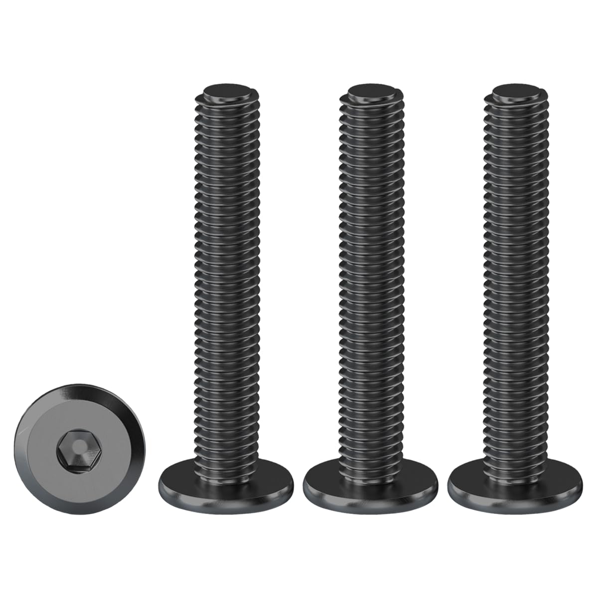 Drenky Furniture Hex Bolts 304 Stainless Steel Hex Head Bolts 20 Pack M4 X 40mm Machine Screws M4 Black Hexagon Furniture Bolts For Bed & Wood Furniture, Fully Thread — image 1