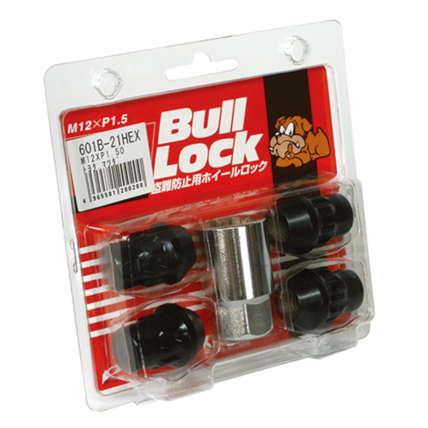 KYO-EI(協永産業) 車用ホイールロックナット 盗難防止 ブルロック 袋タイプ 21HEX M12 P1.5 ブラック 4個入 601B商品画像