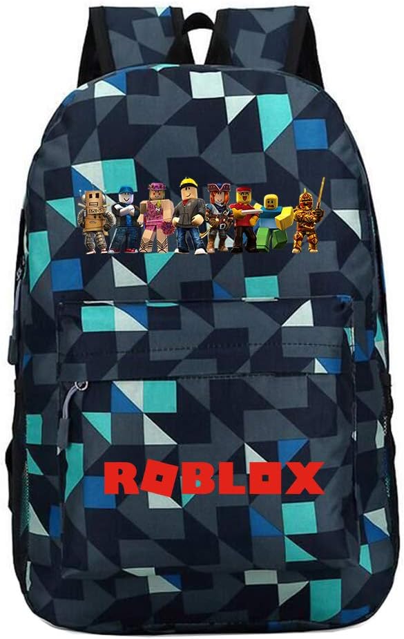 Unisex Roblox Casual Backpack Trekking Rucksack School Backpack Canvas Backpack for Women and Men