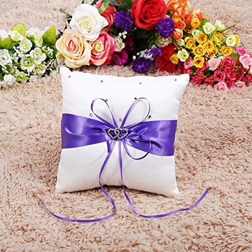 Walfront Wedding Ring Bearer Holder Pillow Cushion with Bowknot
