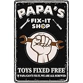 Funny Garage Signs Papa Gift Man Cave Gifts For Men Metal Tin Sign Garage Decor Man cave Decorations 8x12 Inch