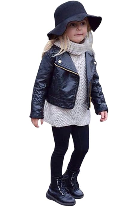infant black leather jacket