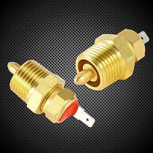 Fan Thermostat Temperature Switch with 3/8" Pipe Thread, 185 to 175 Degree Electric Engine Cooling Fan Thermostat Temperature Sensor Switch, Fits 10" 12" 14" 16" Fan (With Pipe Thread)