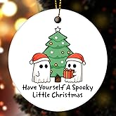 Funny Spooky Christmas Ornaments, Cute Ghost Ornaments for Christmas Tree