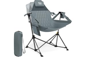 TIMBER RIDGE Hammock Camping Chair, Oversized Swinging Hammock Chair with Adjustable Back and Seat for Outdoor Lawn, Sports, Supports 400lbs, Grey