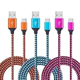 USB Type C 6ft, CIQILY 3-Pack 6FT Long Braided Fast Type C Charger Cord for Samsung Galaxy S8 Plus Note 8, LG G6 G5 V20 V30, Google Pixel XL, ChromeBook Pixel, Nexus 5X 6P, Nintendo Switch, Lumia 950
