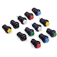 Cylewet 12Pcs 12mm Self-Locking Latching Push Button Switch (Pack of 12) CYT1091