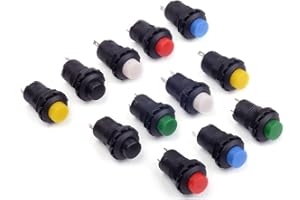 Cylewet 12Pcs 12mm Self-Locking Latching Push Button Switch (Pack of 12) CYT1091
