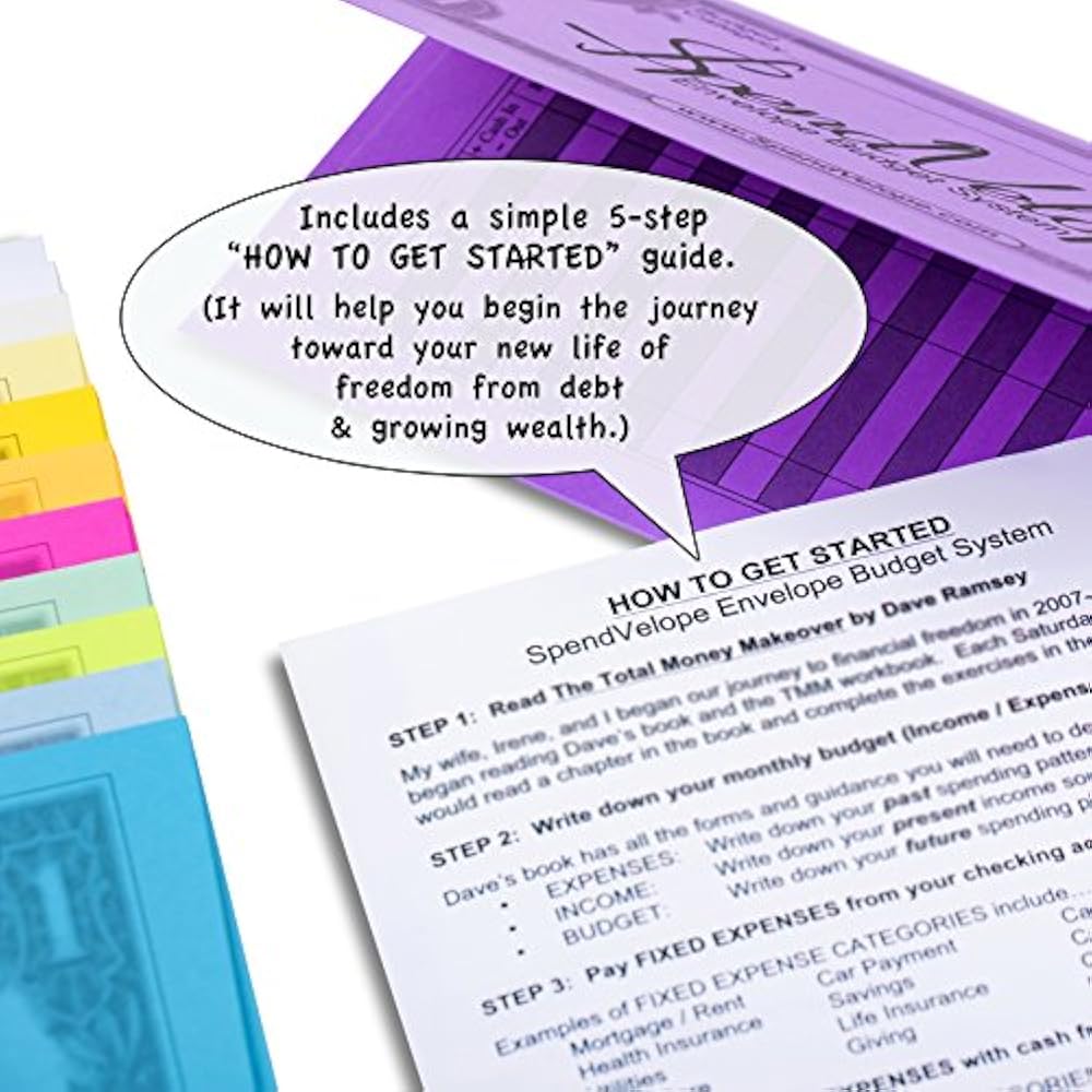 Envelope Budget System 12Pack (Rainbow) Expense Envelopes Office