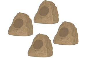 Theater Solutions 4R4S Outdoor Weatherproof Sandstone Rock Speakers 4 Piece Set 1000 Watts