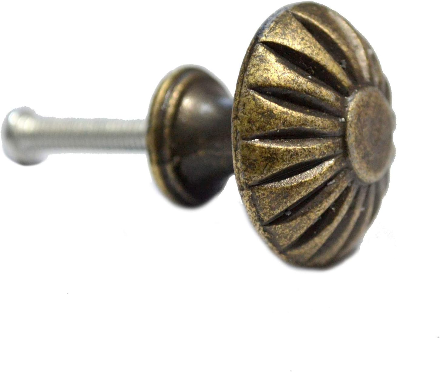 10 Sets Mini Vintage Bronze Knobs Antique Round Drawer Handles Pulls Single Hole Decorative Floral Hardware for Furniture Cabinet Cupboard Dresser (Dia:11/16", Height: 5/8")
