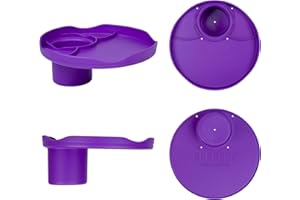 ROBOCUP Plate Accessory, in All 12 Colors, Conveniently Holds Your Food, Snacks, Drinks | Multi-Use Hands Free Project Work Station, Ruggedized Portable Design, Diameter of 8.5"/21.6 CM (Purple)