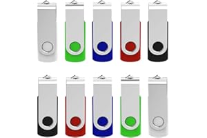 16GB Flash Drive 10 Pack USB Flash Drive 16 gb KEXIN Thumb Drive Memory Stick Zip Drive USB 2.0, 5 Colors (Black, Blue, Green, White, Red)