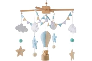 Baby Crib Mobile, Hot Air Balloon Felt Hanging Decor for Nursery, Bedroom, Ceiling