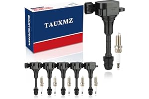 TAUXMZ Ignition Coil UF401 and Spark Plug NGK4469 Compatible with for INFINITI FX35 G35 I35 M35 QX4 / for Nissan 350Z Altima Frontier 3.5L 4.0L V6 Replacement for C1439 22448-AL615,Set of 6