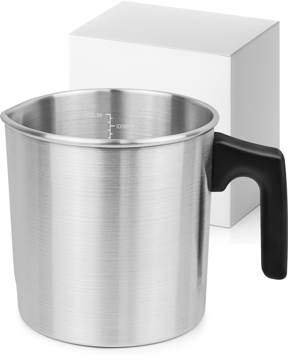 Candle Wax Melting Pot, BOYUJK Wax Melter for Candle Making, 1200ML High Volume Dripless Pouring Pitcher Candle Making Pot with Heat-Resistant Handle for Candle Making Crafts in Home Kitchen (1200 ml)