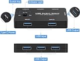 Tsadeer USB KVM Switch 2 PC 4 Port USB 2.0 Peripheral Sharing Selector One view 6