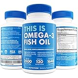 TRIPLE STRENGTH Omega 3 Fish Oil Pills - 120 Softgels By This Is Nutrition - 2500mg With 860mg EPA + 650mg DHA Per Serving - Lubricate Your Mind & Body With MSC Certified Sustainable Fish Oil