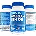 TRIPLE STRENGTH Omega 3 Fish Oil Pills - 120 Softgels By This Is Nutrition - 2500mg With 860mg EPA + 650mg DHA Per Serving - Lubricate Your Mind & Body With MSC Certified Sustainable Fish Oil