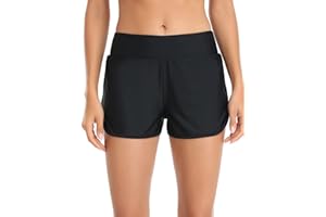 Colloyes Women's Quick Dry Swim Board Shorts Side Split Swimsuit Shorts Beach