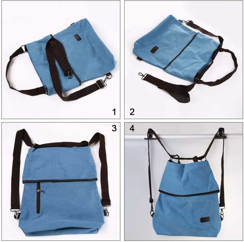 URAQT Canvas Shoulder Bag, 2021 New Backpack for Women 3 in 1 Multifunctional Backpack Handbag Shoulder Bag - Image 3