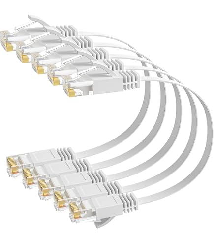 Cavo Di Rete Logilink CAT6 Piatto, Bianco, 5 Metri – Perfetto Per Ufficio E Casa