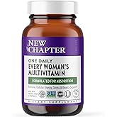 New Chapter Women’s Multivitamin, Iron, B6, B12, Biotin for Hair Growth, D3, Vit C, Zinc for Immune & Stress Support, Gentle on an Empty Stomach, One Daily, Non-GMO, Gluten-Free, 18+, 96 Tablets
