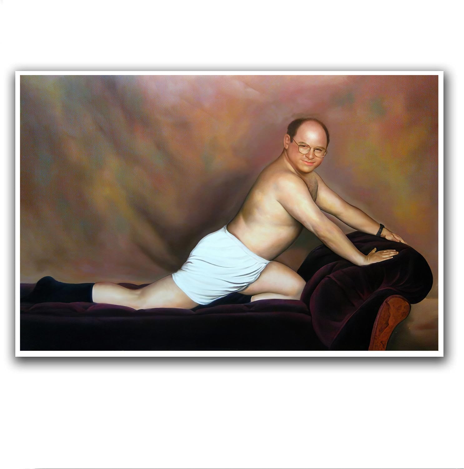 Wall Décor - Seinfeld Poster - George Costanza Picture Art The Eternal Seduction Wall Art cosmo kramer's poster Comedy Movie Canvas Print Home Living Room Bedroom Decor Mural (16X24inch-Unframed,Seinfeld 2)