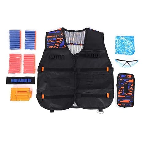 Outdoor Toys Structures Tactical Vest Mask Kit For Nerf Guns N Strike Kids 40 Refill Bullet Darts Reload Toys Hobbies Outdoor Toys Structures