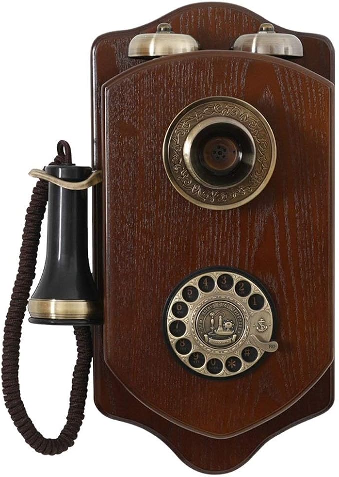 Phone Fixed Telephone Wall Hanging Antique Telephone Vintage Wooden