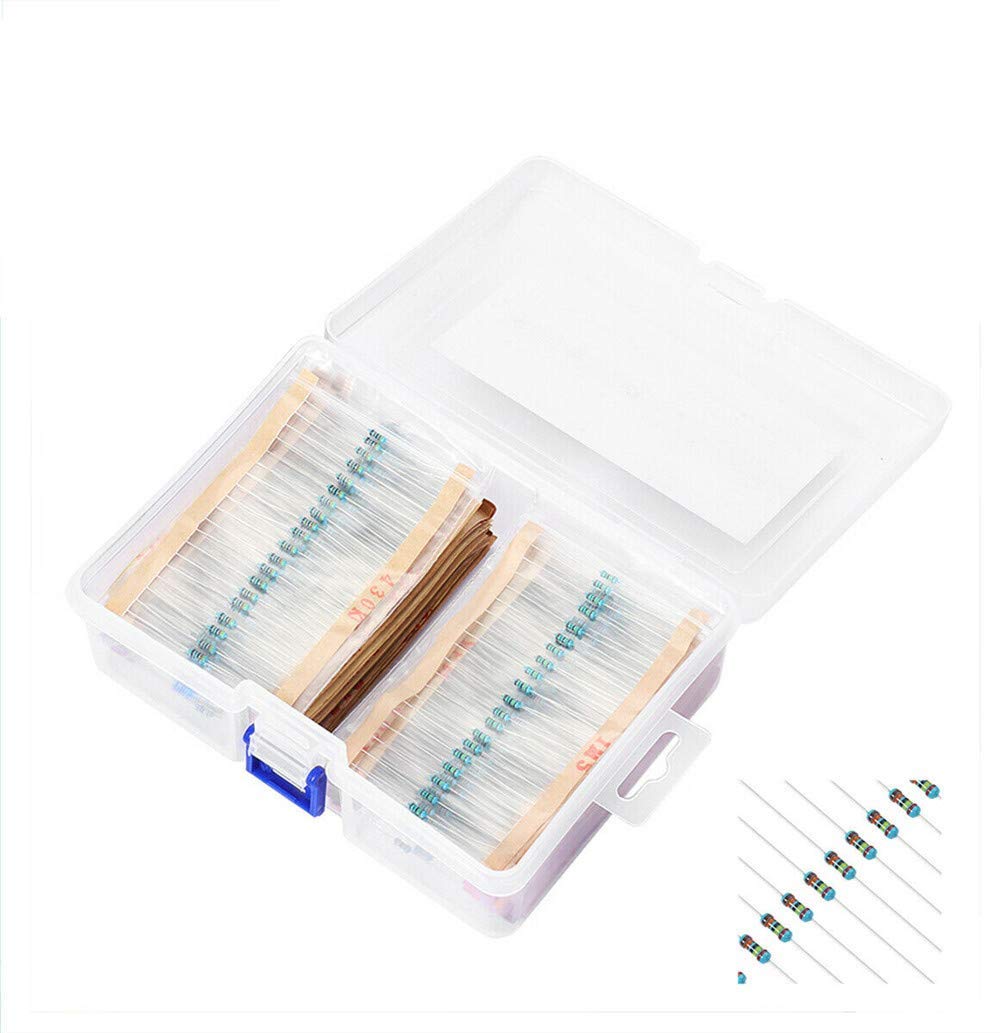 Values 1/4W 1% Resistor Kit Assortment 10ohm – 1M Ohm Metal Film Resistor Assortment (300)